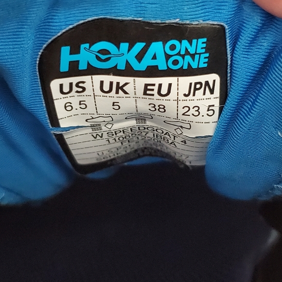 Hoka One One Womens Speedgoat 4 1106527 Blue Trail Running Shoes Sneakers Sz 6.5 - Picture 14 of 14